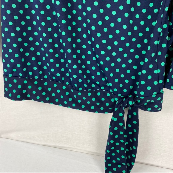 Coco’s CloZet Blue Green Polka Dot Top Blouse Size S - Picture 4 of 7